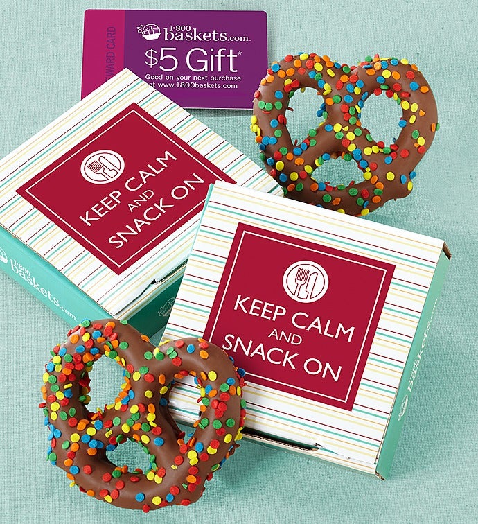 Keep Calm and Snack On Pretzel Card