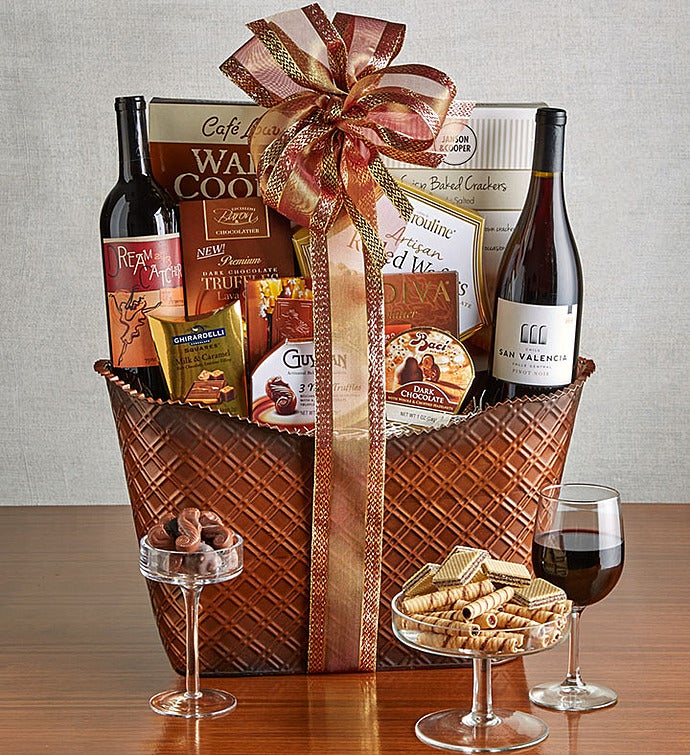 Perfect Pairing Wine & Chocolates Gift Basket