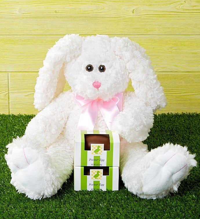 Cuddly Plush Bunny with Fannie May® Pixie® Eggs