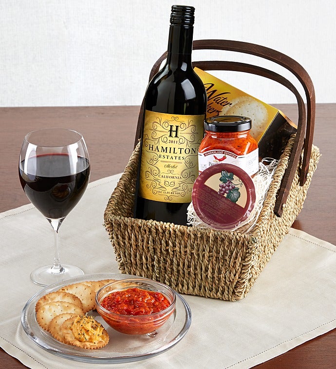 Merlot Wine Country Escape Gift Basket