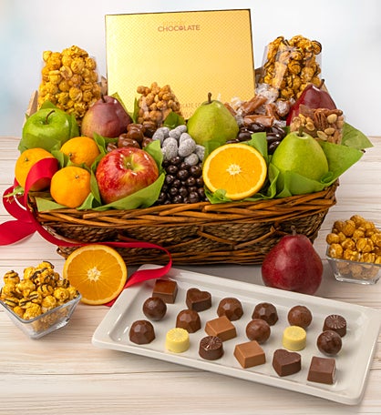 Chocolate Truffle Box, Fruit & Sweets Basket