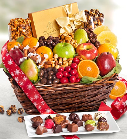 Exclusive Godiva, Fruit, & Sweets Holiday Basket
