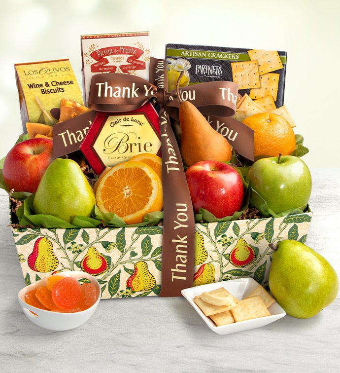 Thank You Parisian Terrace Fruit Gift Basket