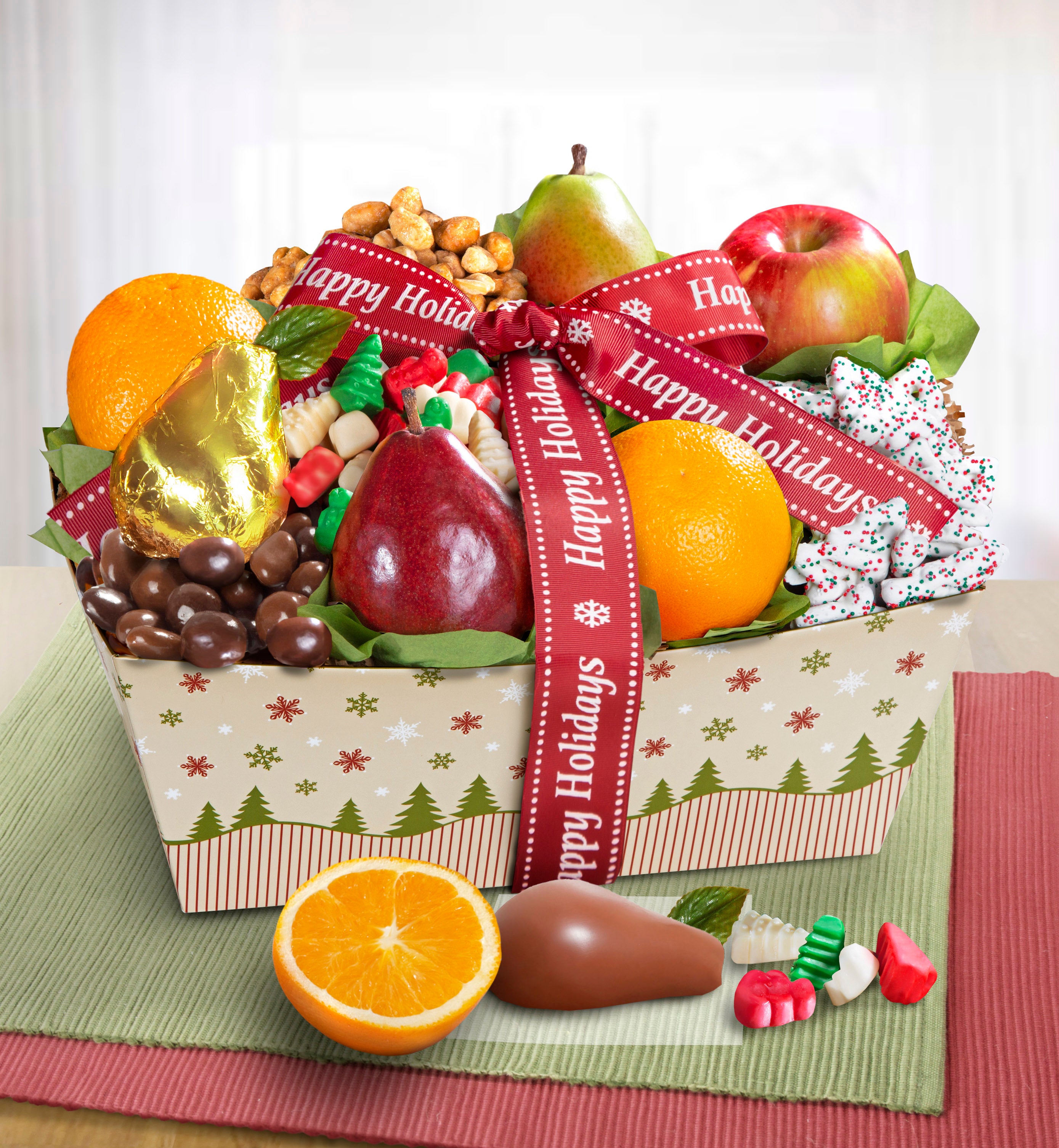 Fireside Favorite Holiday Fruit And Sweets Basket