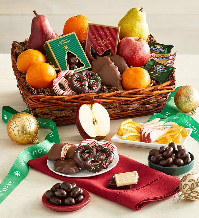 Yuletide Cheer Holiday Fruit & Sweets Basket