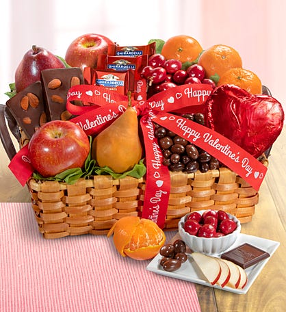 Happy Valentine's Day Chocolate, Caramel and Crunch Grand Gift Basket -  AA4056V