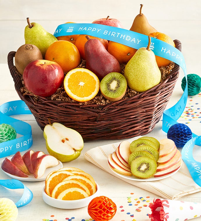 Happy Birthday Premier Orchard Fruit Gift Basket