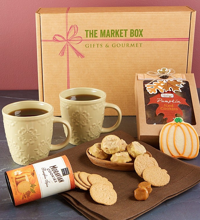 Gourmet Pumpkin Spice Market Box with Mugs