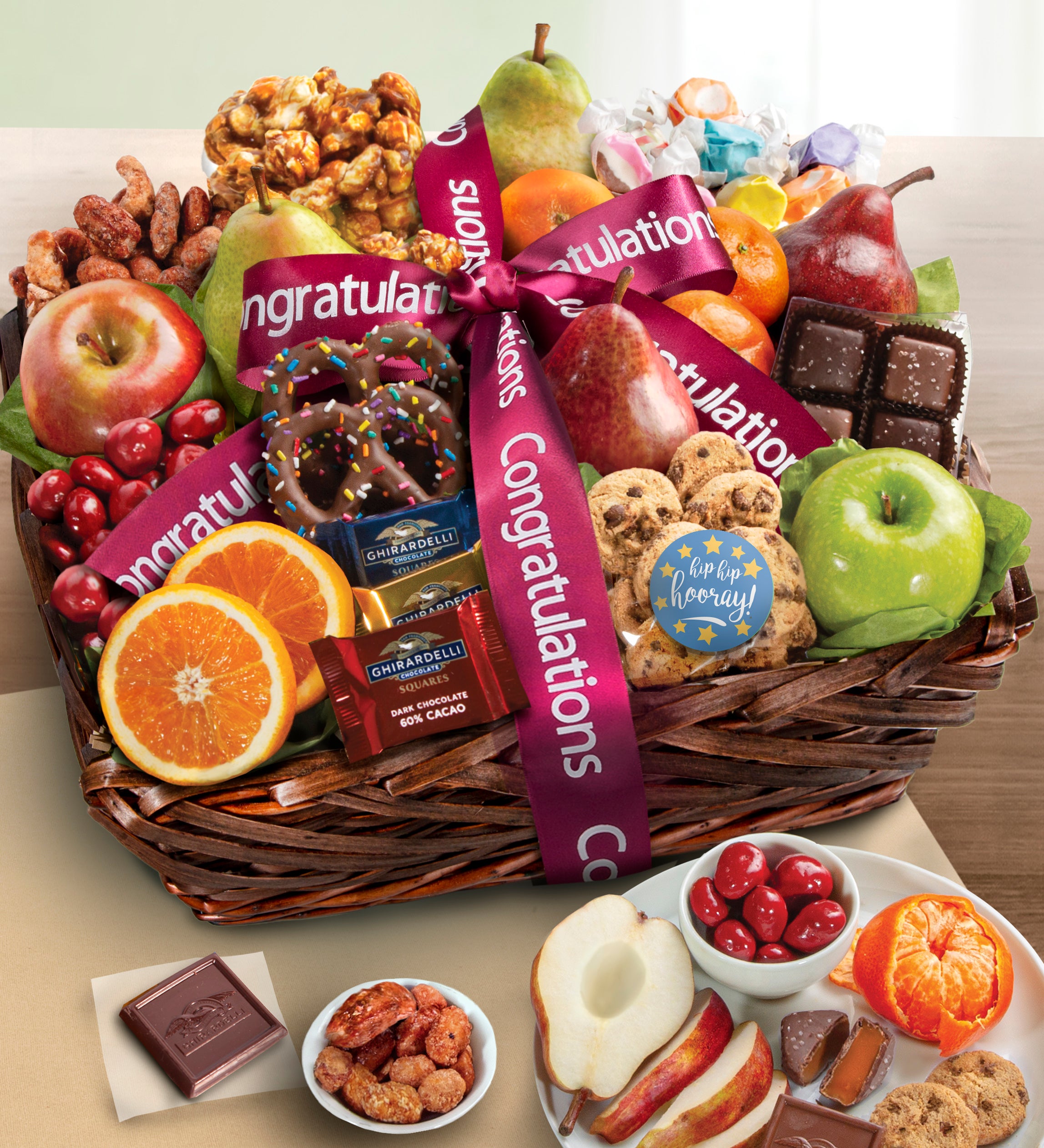 Congratulations Fruit & Sweets Gift Basket