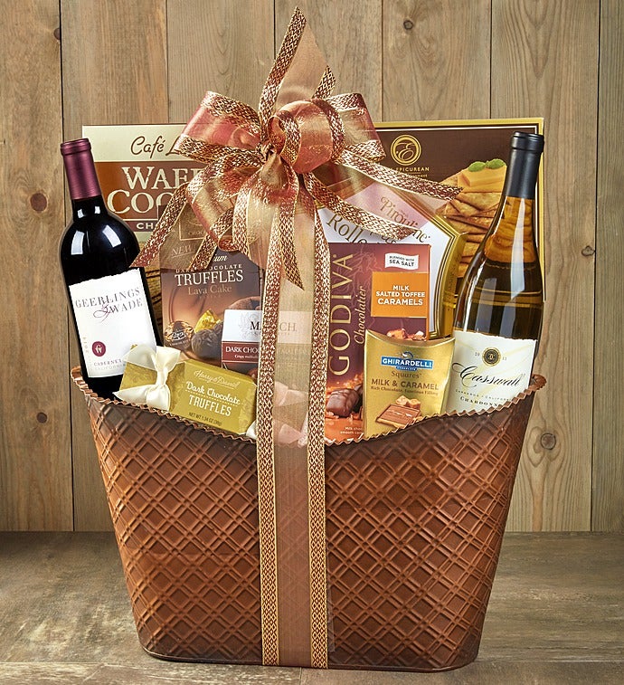 Perfect Pairing Wine & Chocolates Gift Basket