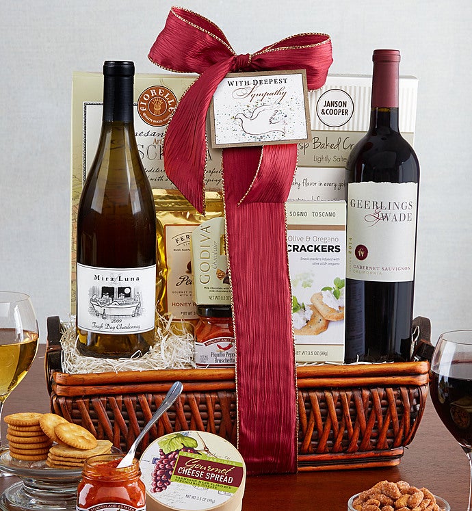 Fruitful Vineyards Sympathy Wine Gift Basket