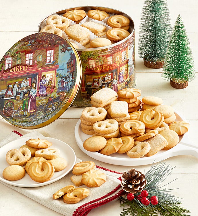 Holiday Tin with Assorted Holiday Cookies