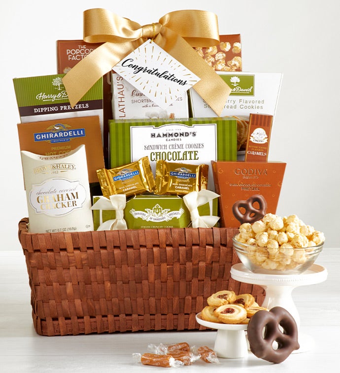 Grand Gourmet Congratulations Gift Basket for Men, Women, Family, Work –  Gifts Fulfilled