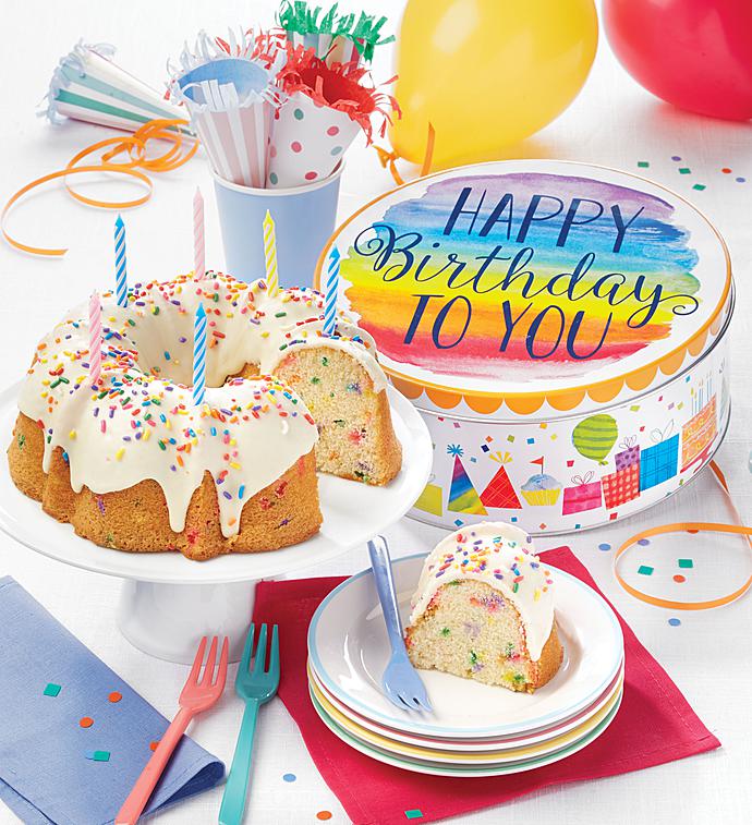 Cheryl's Birthday Bundt Cake in Musical Tin