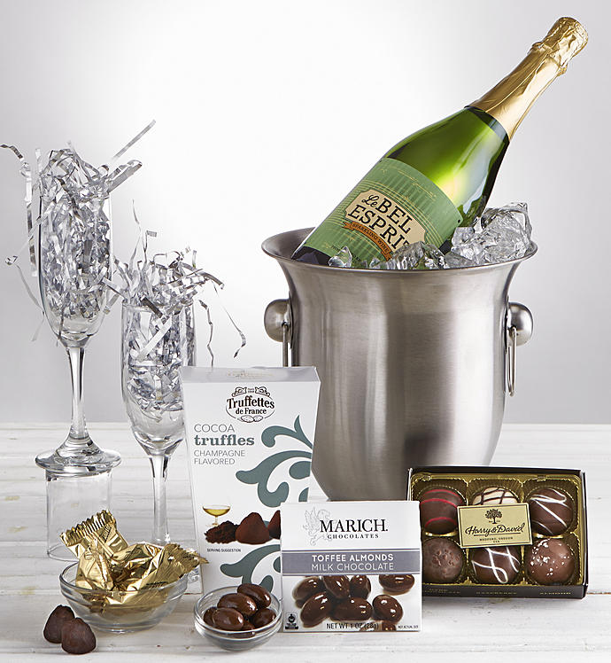 Celebrate! Sparkling Wine Chiller Gift with Flutes