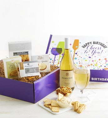 Happy Birthday White Wine Gourmet Market Box