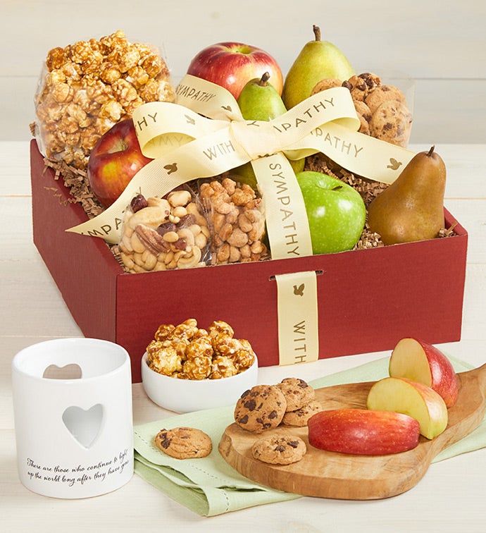 With Sincere Sympathy Fruit &amp; Sweets Box