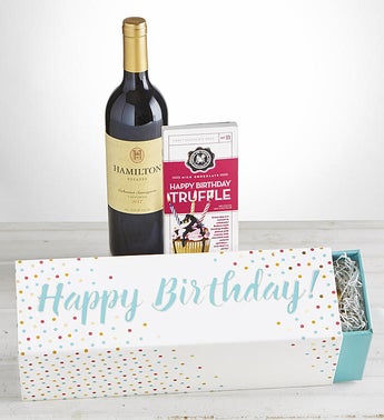 Happy Birthday Cabernet Wine Chocolate Box