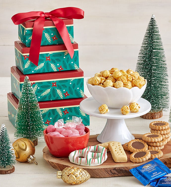 Holiday Evergreen Festive Sweets Tower