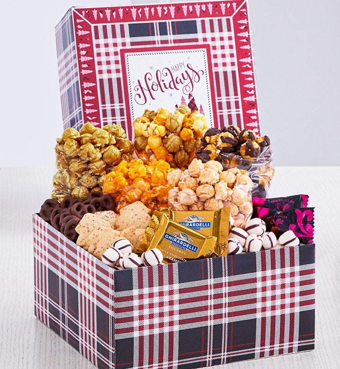 The Popcorn Factory® Cozy Plaid Gift Box