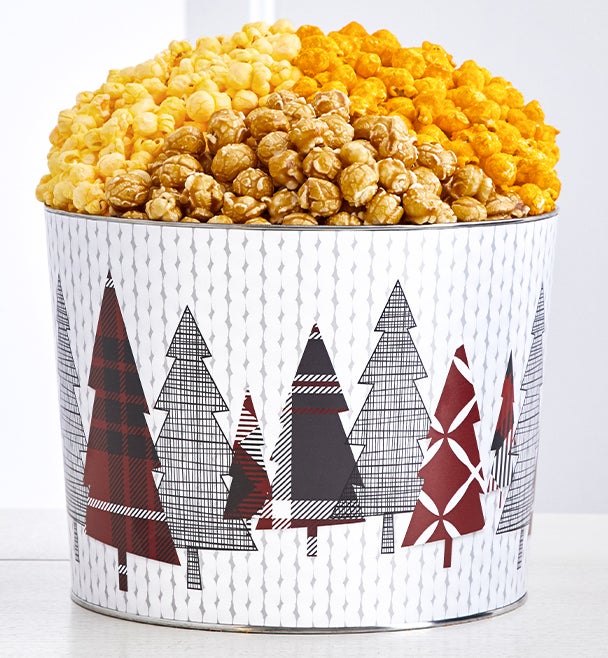 The Popcorn Factory® Cozy Plaid 2G 3 Flavor Tin
