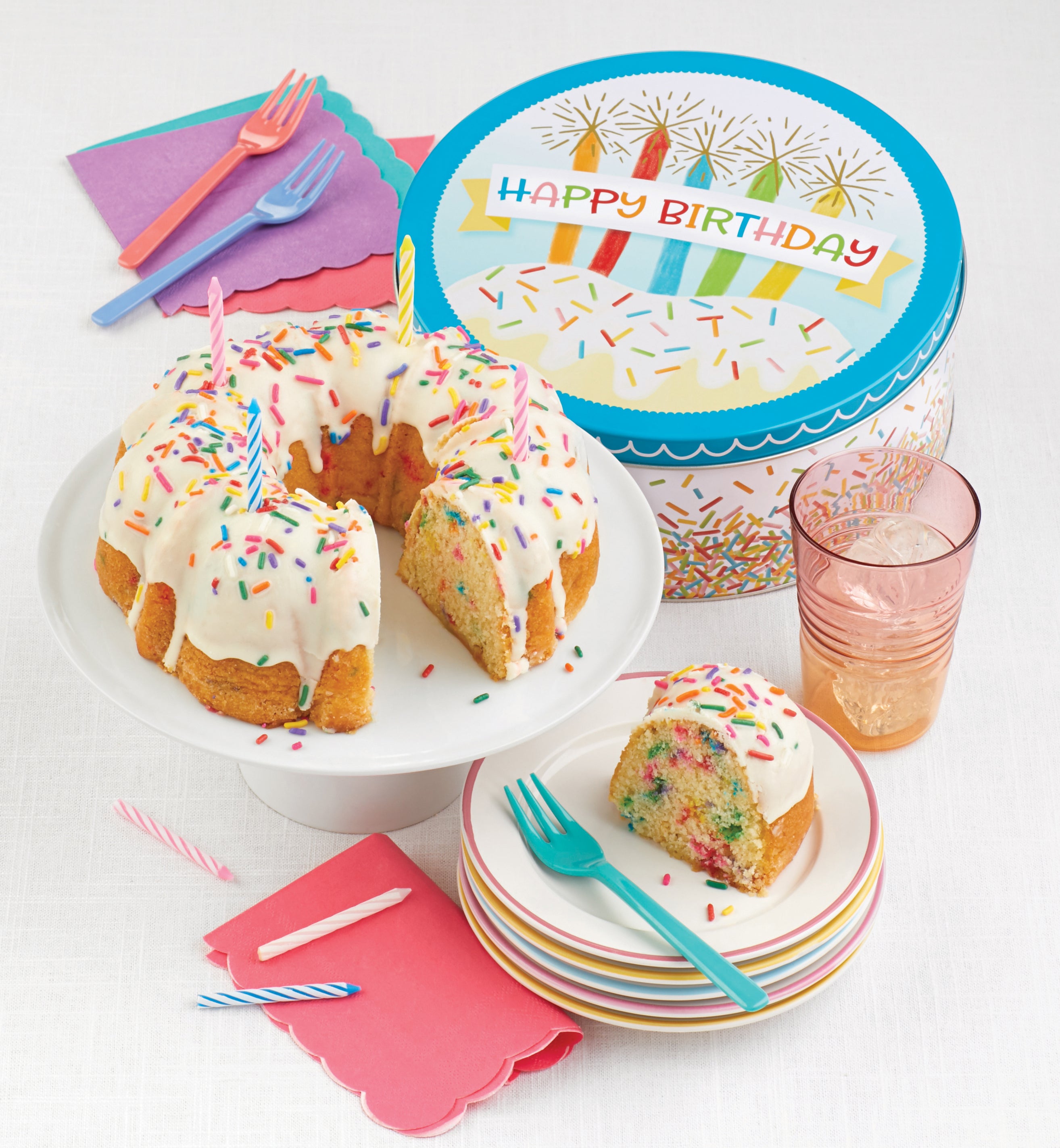 Cheryl's Happy Birthday Confetti Cake Tin