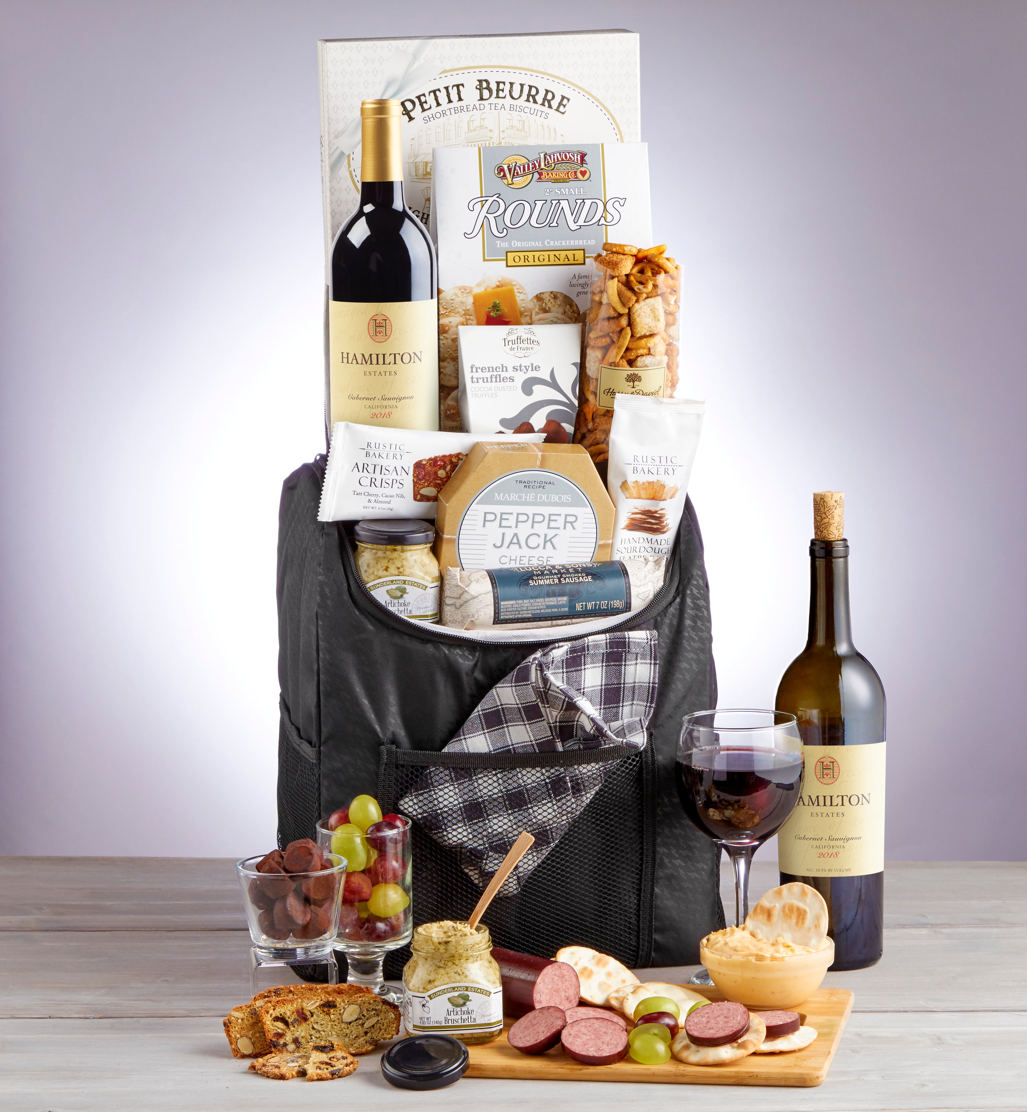 On the Go Backpack Cooler with Snacks and Wine