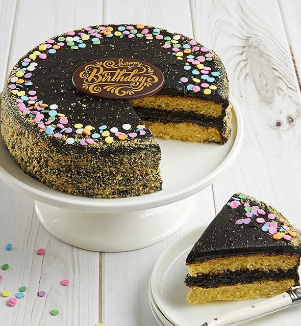 Bake Me a Wish! Golden Fudge Happy Birthday Cake