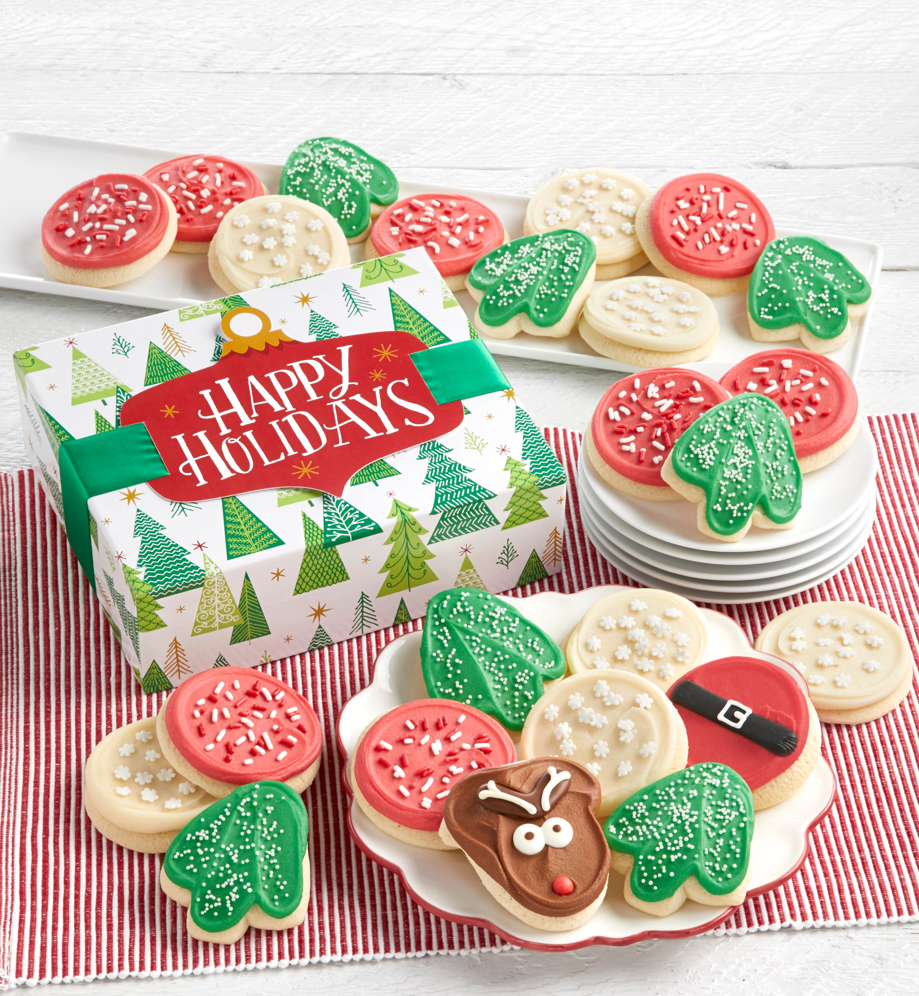Cheryl's Happy Holidays Cut Out Cookie Gift Box