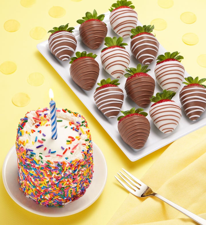 Chocolate Covered Strawberries & Birthday Cake