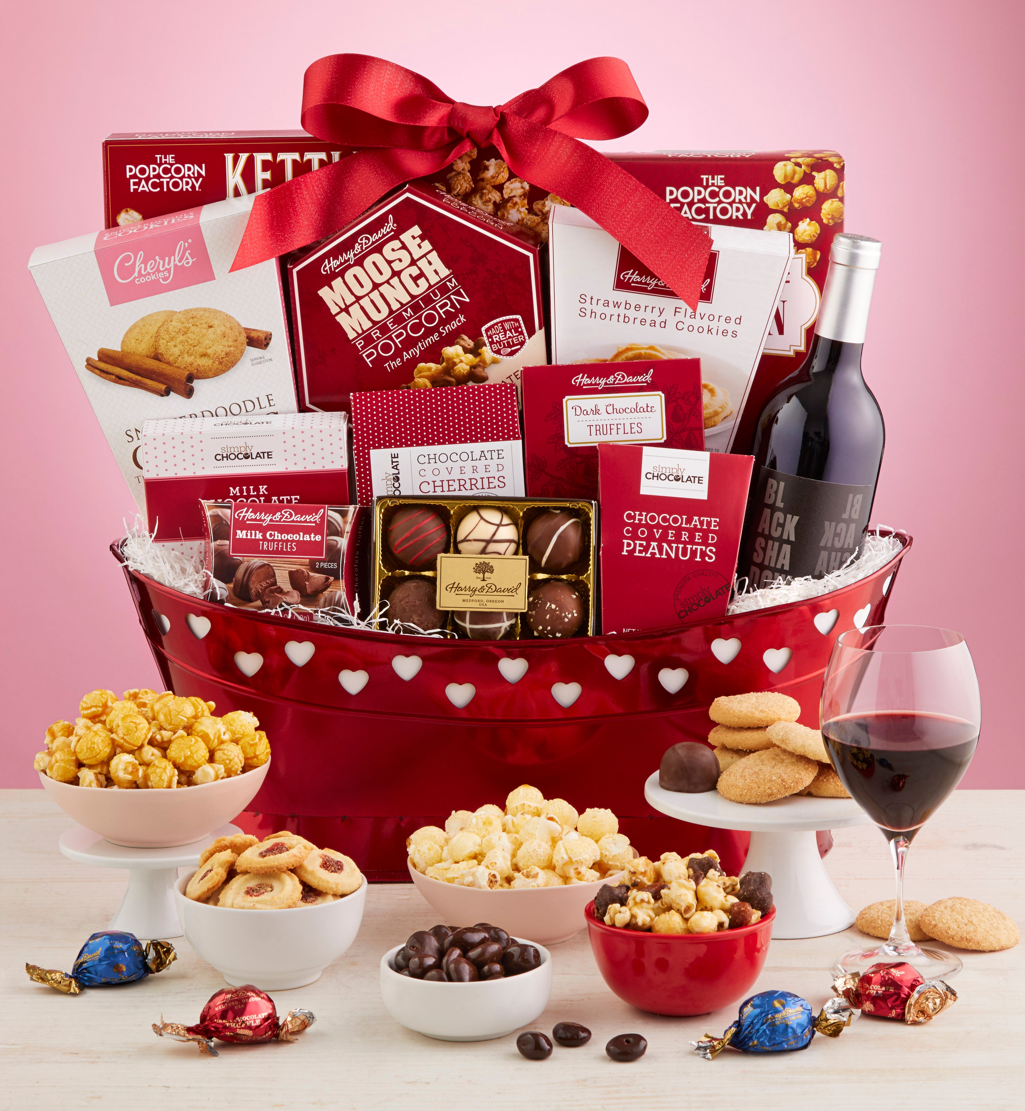 Romantic Valentine Wine Gift Basket