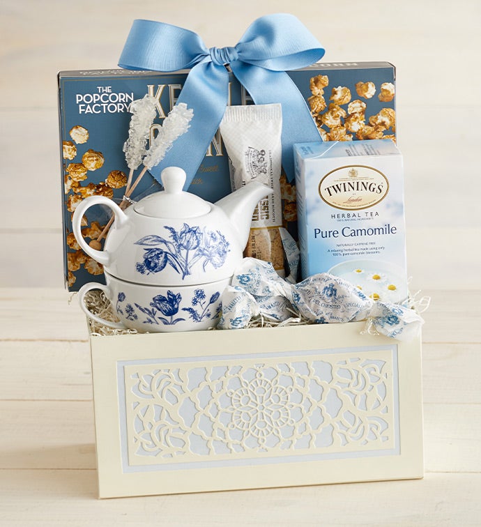 Teatime For One with Teapot Gift Basket