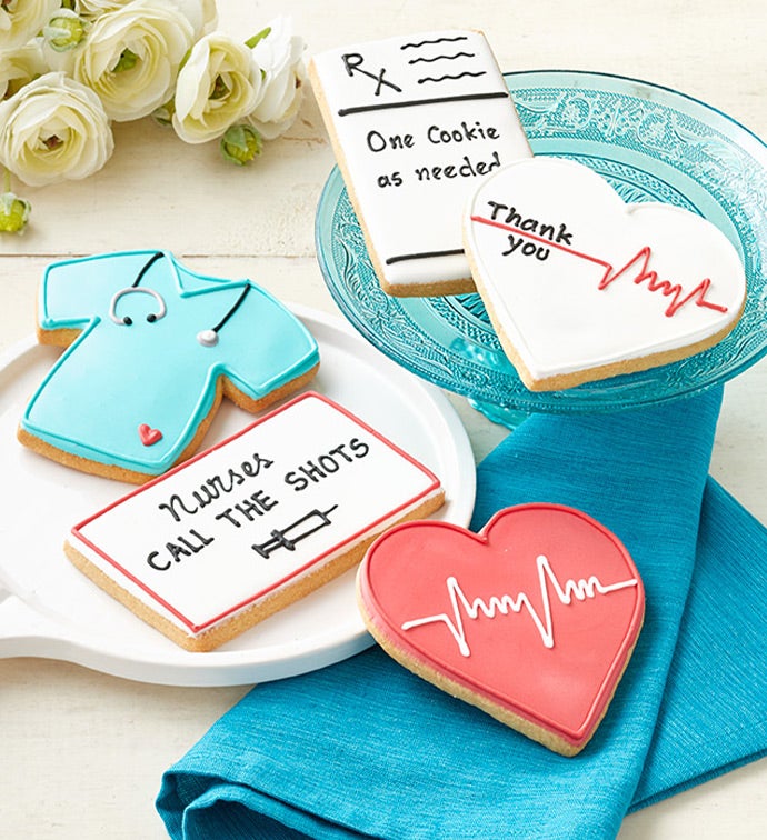 Thank You Nurses Artisan Iced Cookies   Set of 5