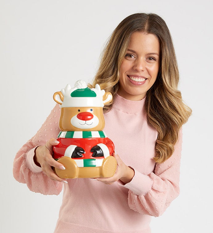 Ceramic Cookie Jar - Reindeer