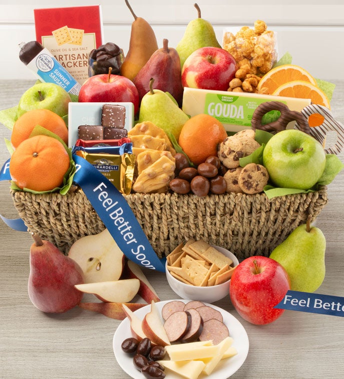 Feel Better Fruit & Sweets Gift Basket Grande