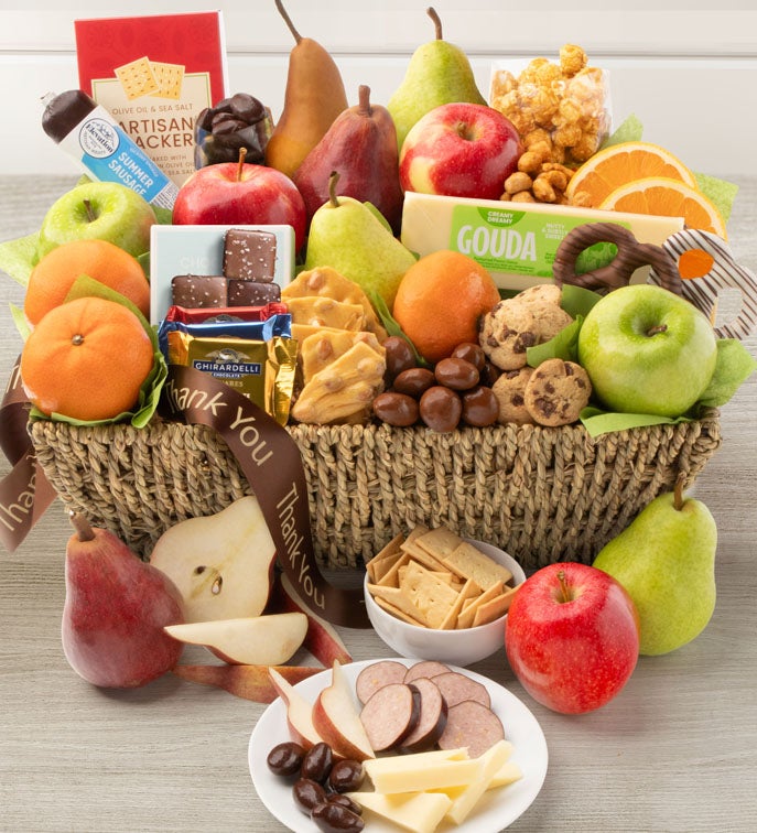 Thank You Fruit &amp; Sweets Gift Basket Grande