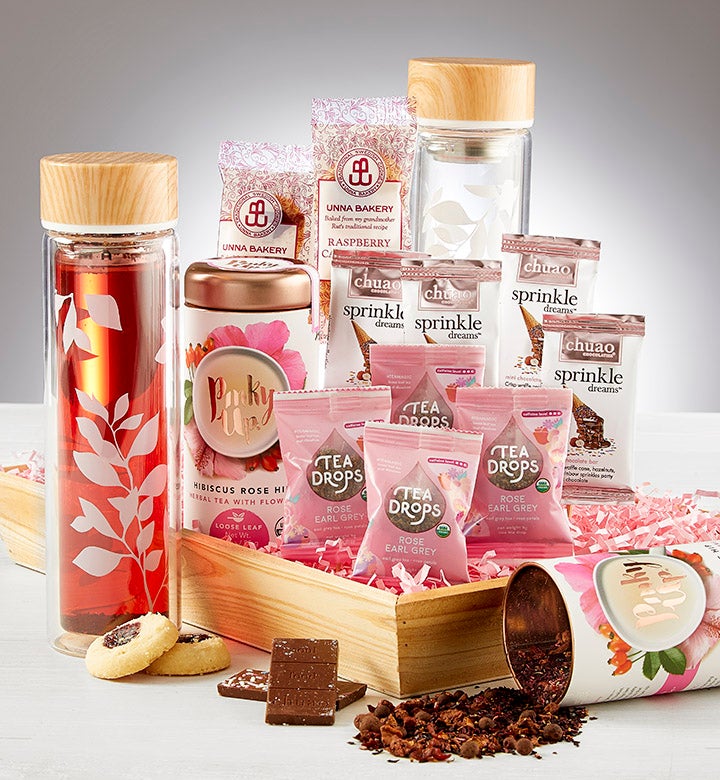 Glass Tea Infuser with Treats Gift Crate