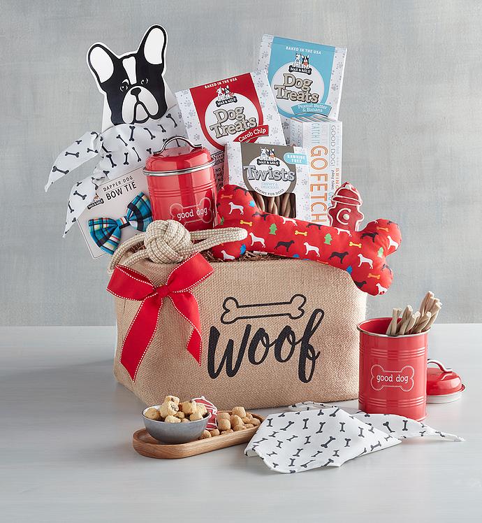 Dog themed gift baskets best sale