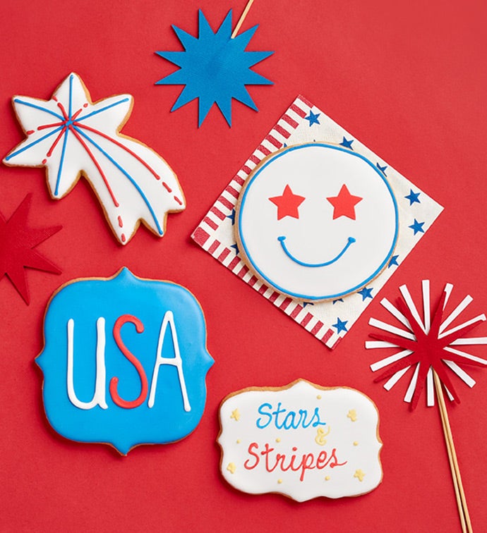 Patriotic Artisan Iced Cookies