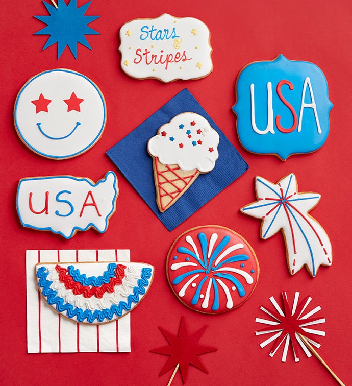 Patriotic Artisan Iced Cookies