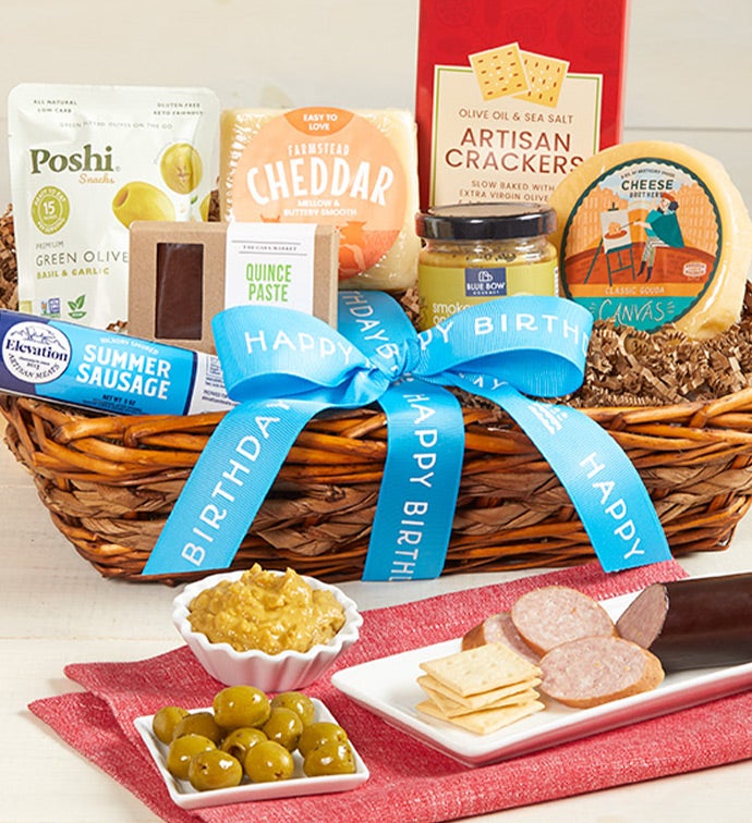 Birthday Epicurean Meat &amp; Cheese Gift Basket