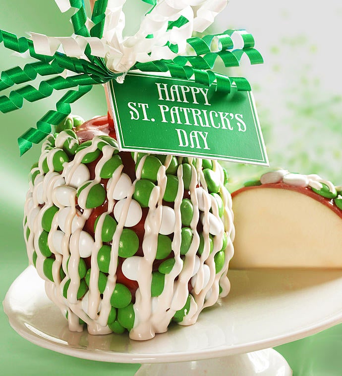 St. Patrick's Day Caramel Apple with Candies