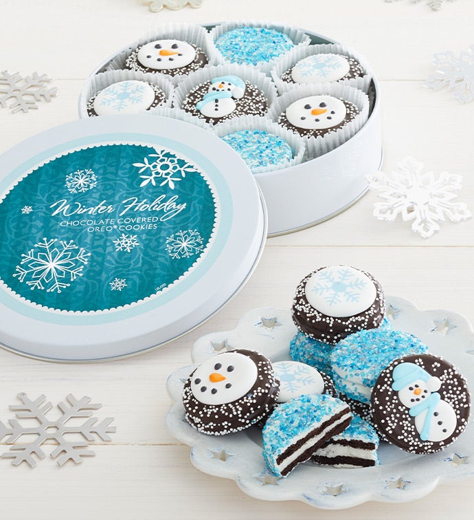 12 Snowflake Chocolate Covered Oreo Cookie Christmas Holiday