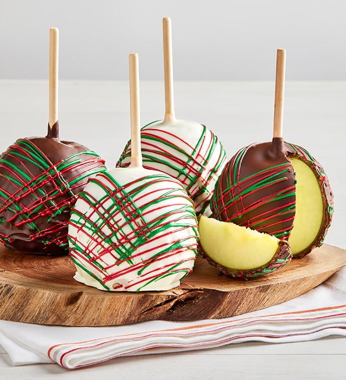 Deck the Halls Holiday Caramel Apples 4ct