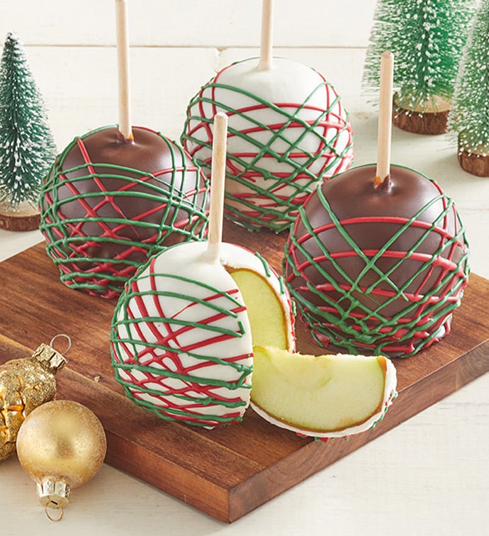 Deck the Halls Holiday Caramel Apples 