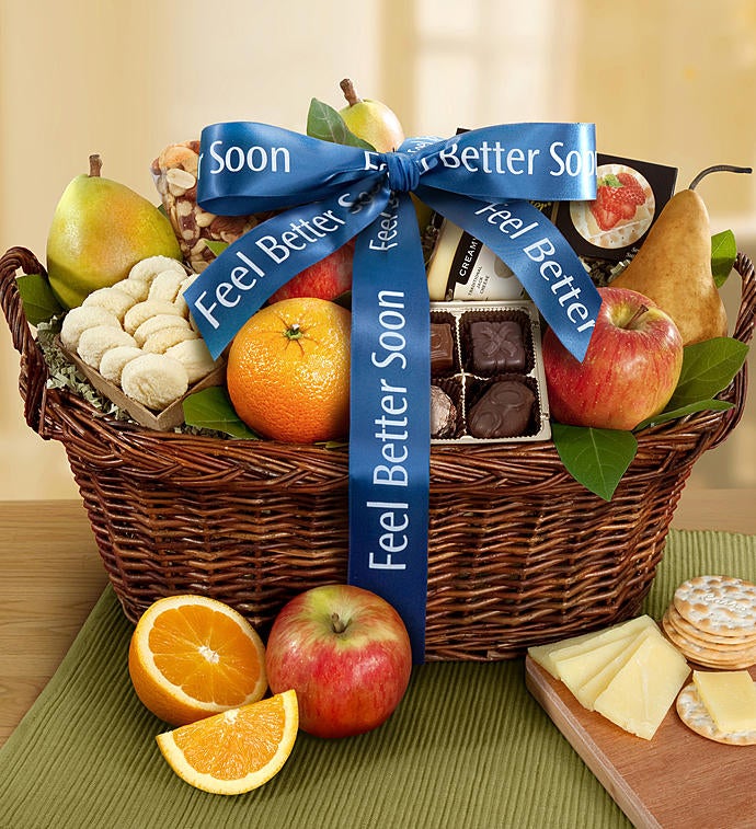 Feel Better Soon Get Well Gift Basket- get well soon basket - get well –  American Gifts & Baskets