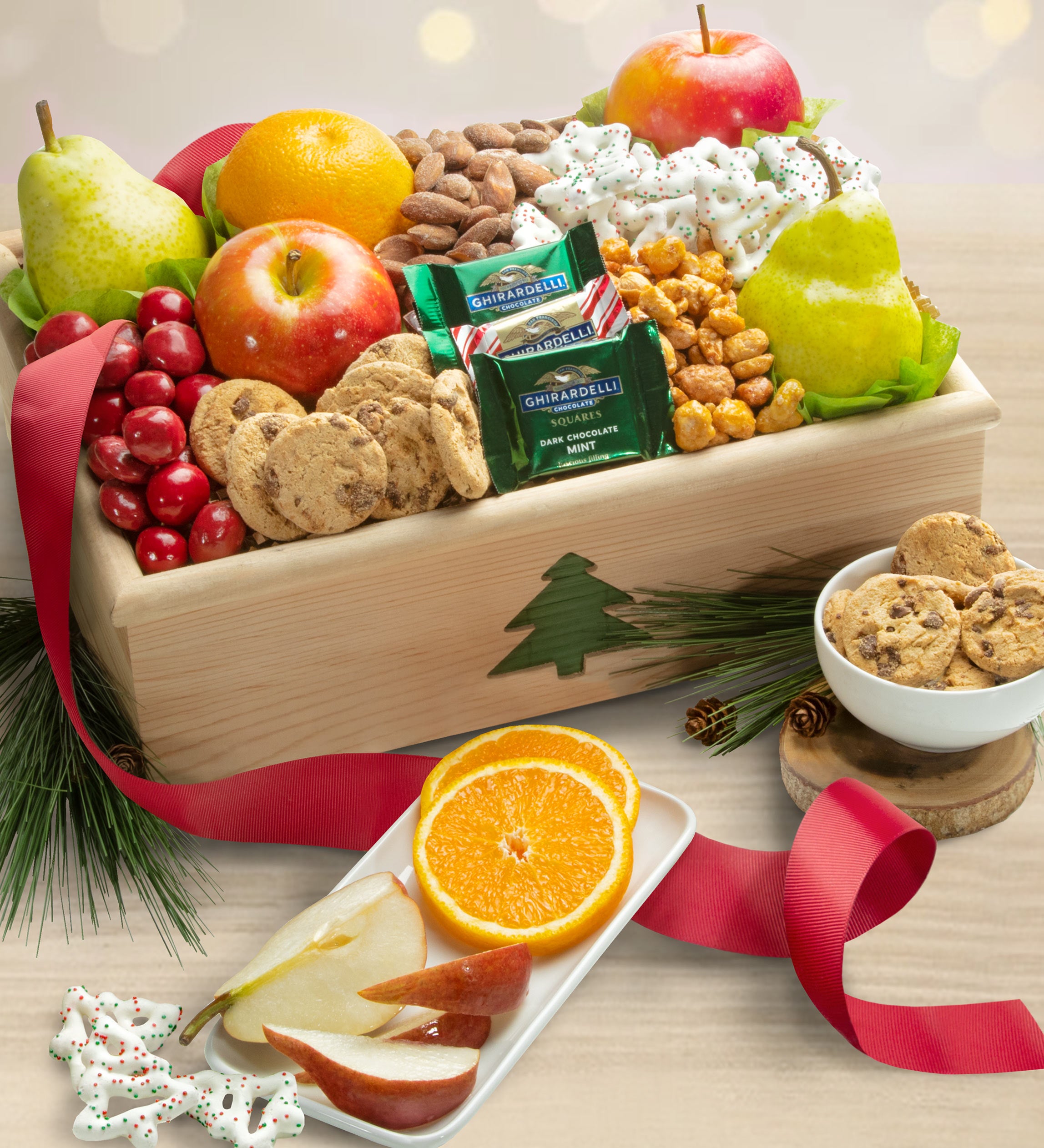 Holiday Tree Fruit & Sweets Crate