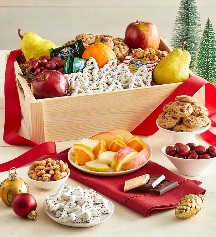 Holiday Tree Fruit & Sweets Crate